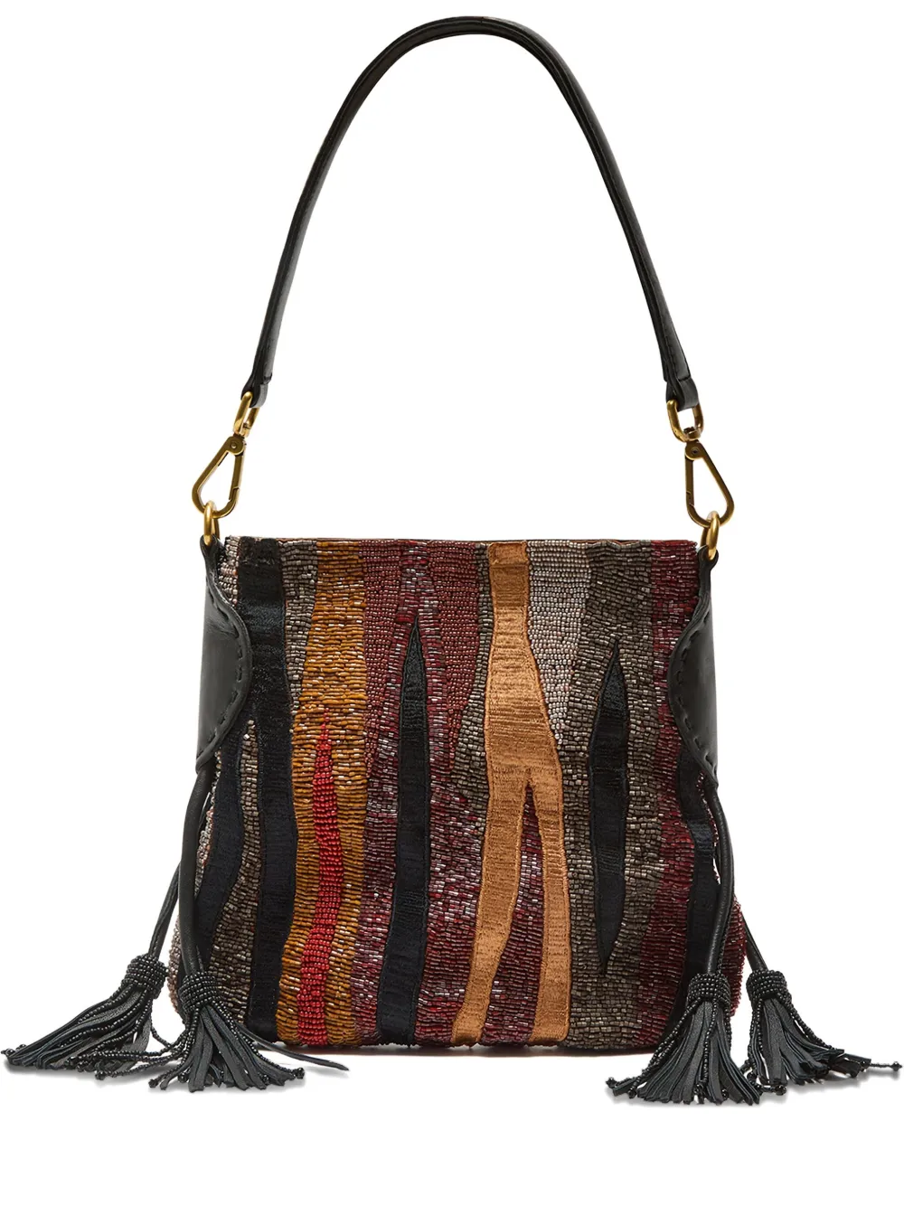 Maliparmi Beaded Tassel Shoulder Bag In Multi