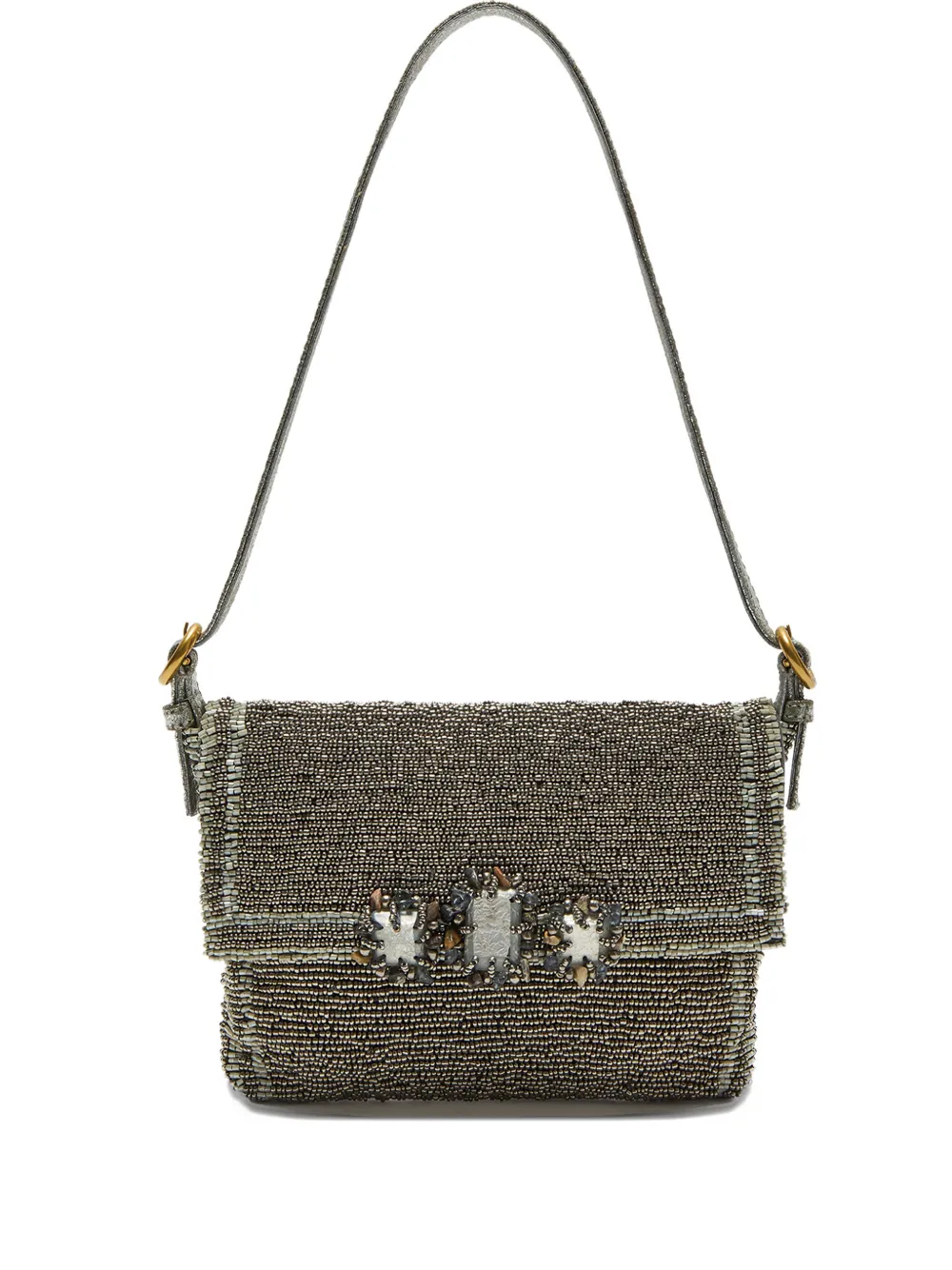 MALIPARMI beaded-embellished shoulder bag - Grigio