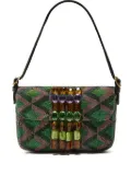 MALIPARMI beaded-embellishment geometric-pattern shoulder bag - Green