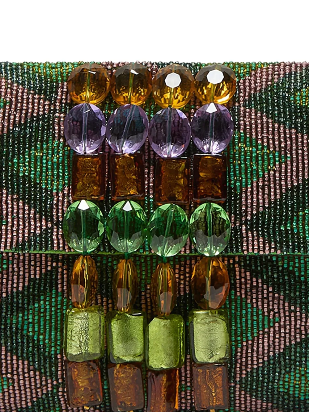 MALIPARMI Schoudertas met geometrisch patroon en kralen - Groen