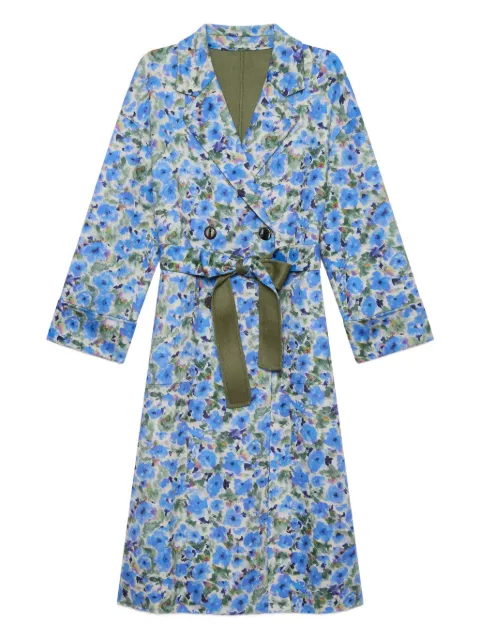 MALIPARMI floral-print double-breasted coat