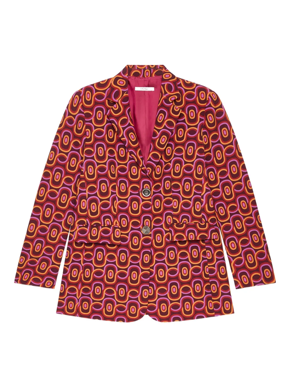 MALIPARMI geometric-print single-breasted blazer | Red | Image 1