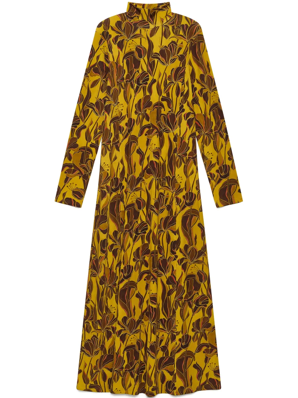 MALIPARMI Lily's Ballet floral high-neck midi dress - Geel