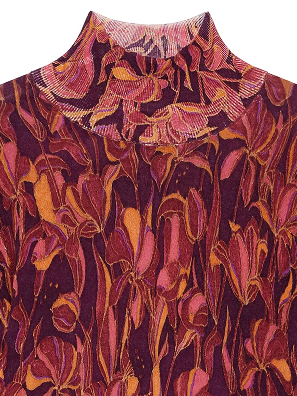 Maliparmi Floral-print Turtleneck Sweater In Red