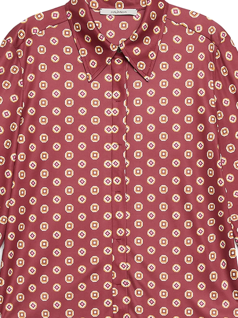 MALIPARMI geometric-print collared shirt - Rood