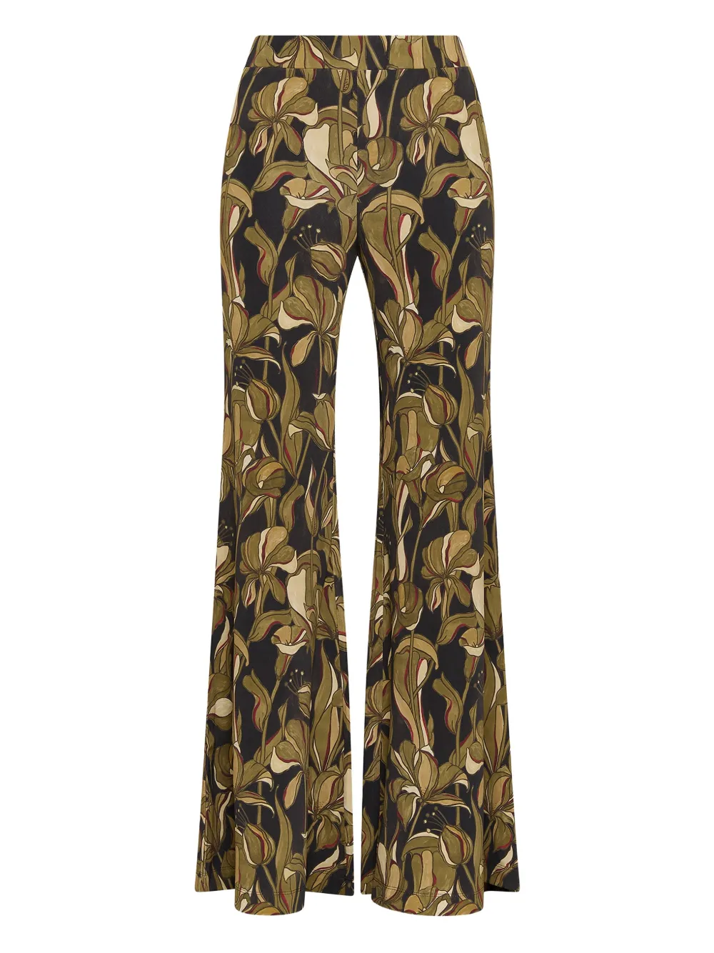 Maliparmi Lily's Ballet Printed Flared Trousers In Green
