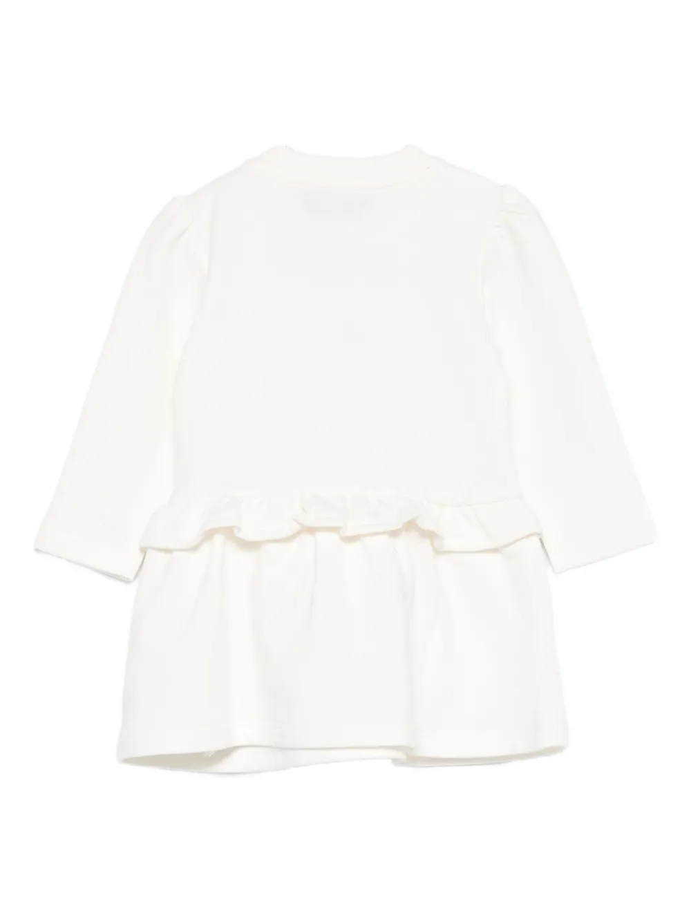 Moschino Kids embroidered ruffled dress - Wit