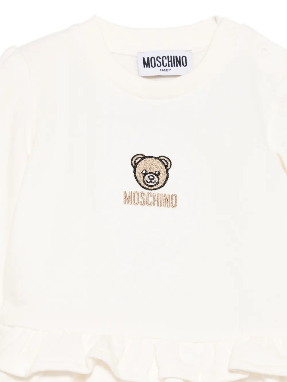 Moschino Kids Jurk met ruches Wit