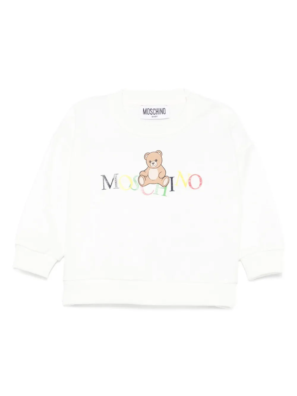 Moschino Kids Sweater met teddybeer-logo Wit