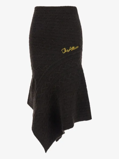 The Attico cable-knit asymmetric skirt