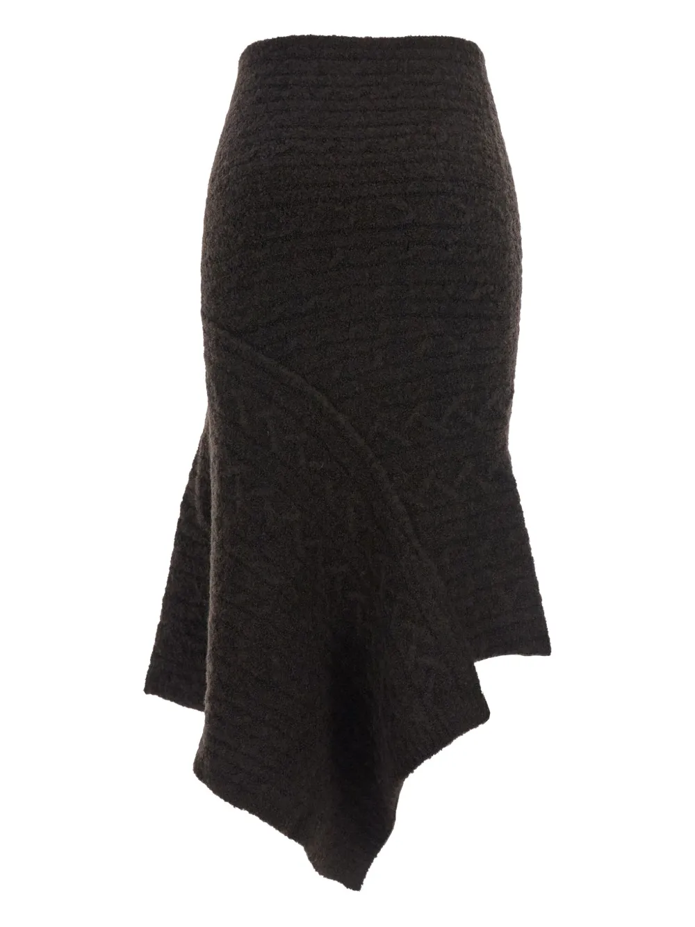The Attico cable-knit asymmetric skirt - Bruin