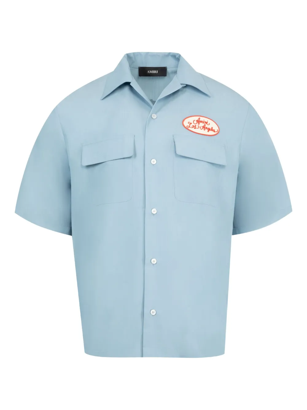 AMIRI Station patch-pocket bowling shirt | Blue | Image 1