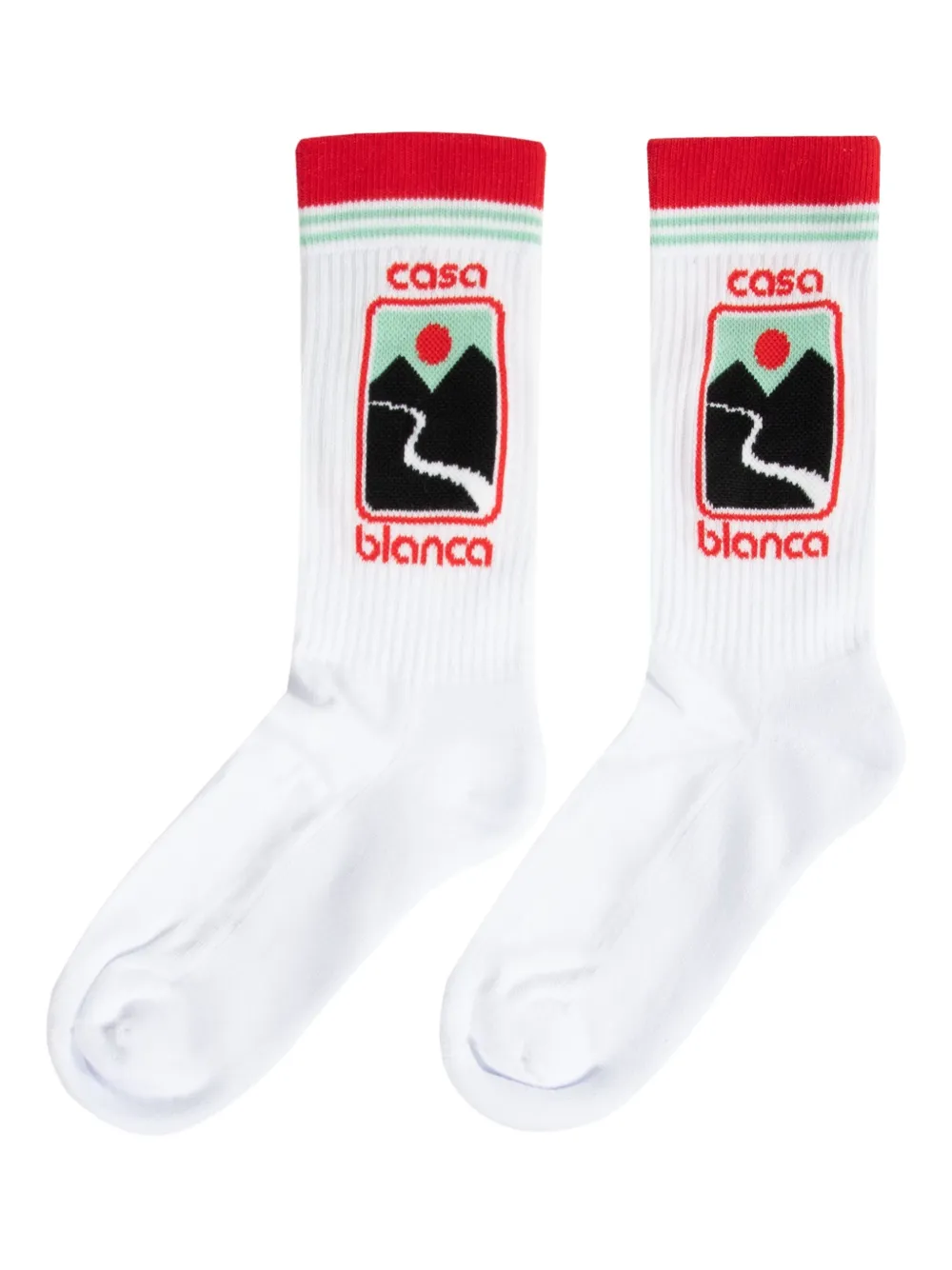 Casablanca Logo-intarsia Sports Socks In White