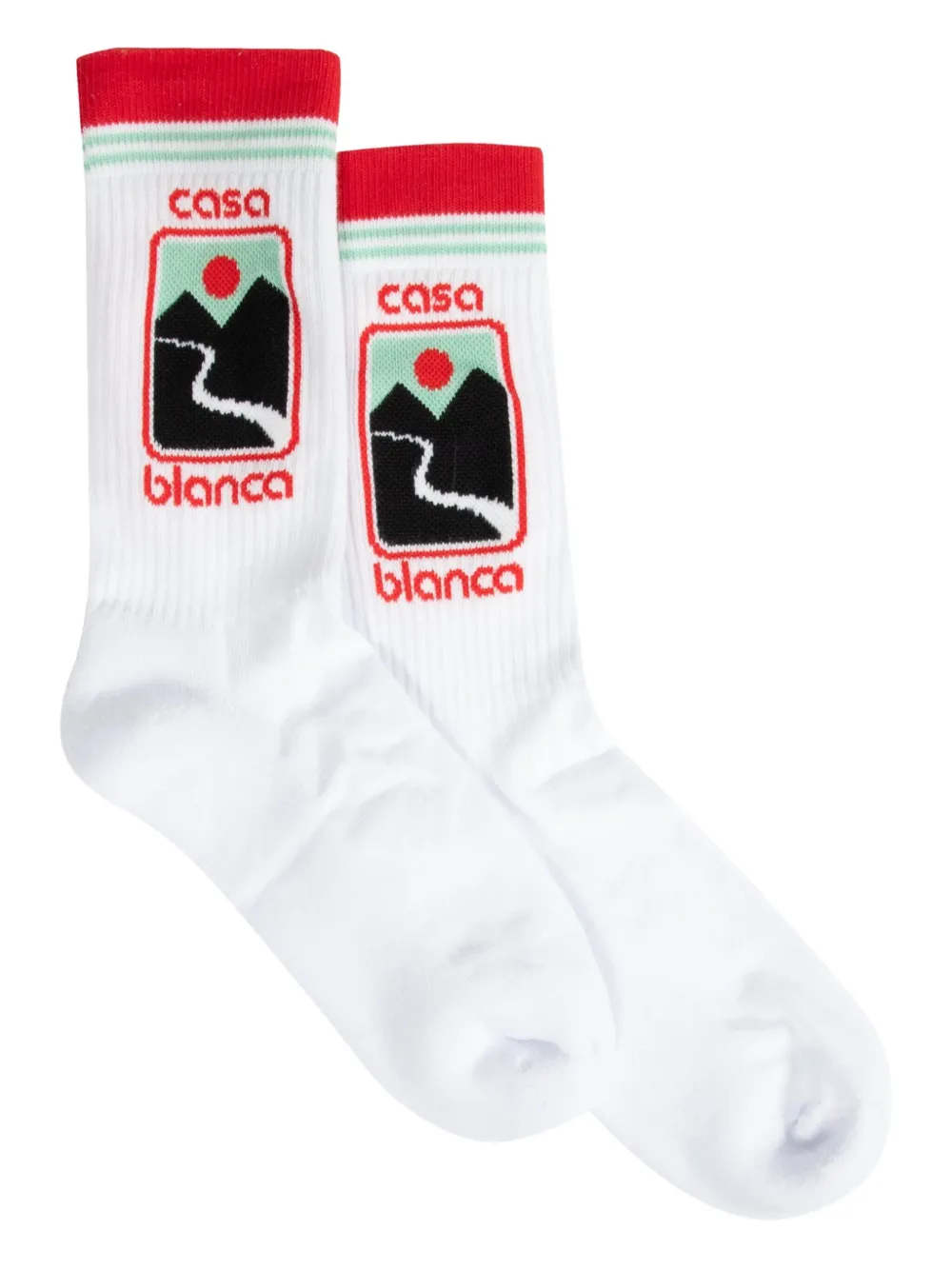 Casablanca Logo-intarsia Sports Socks In White