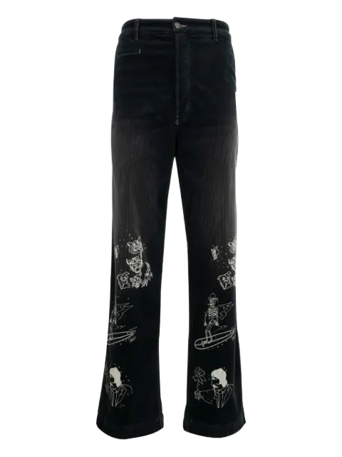 cout de la liberte printed corduroy trousers