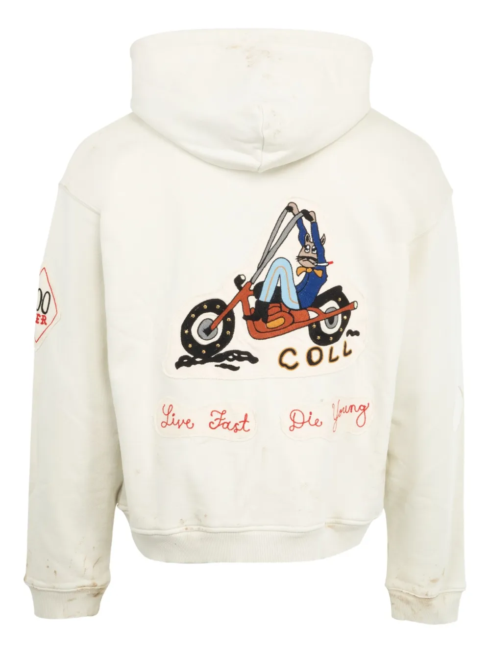 Cout De La Liberte Graphic-print Zip-up Hoodie In White