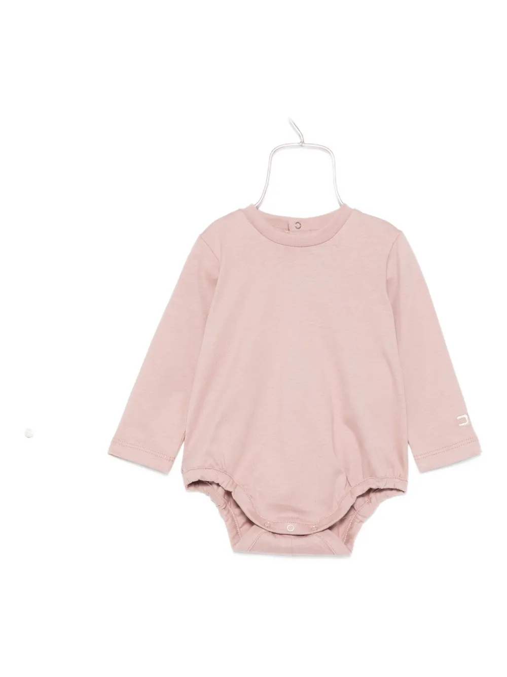 Elisabetta Franchi La Mia Bambina Embroidered Long-sleeve Bodysuit In Pink