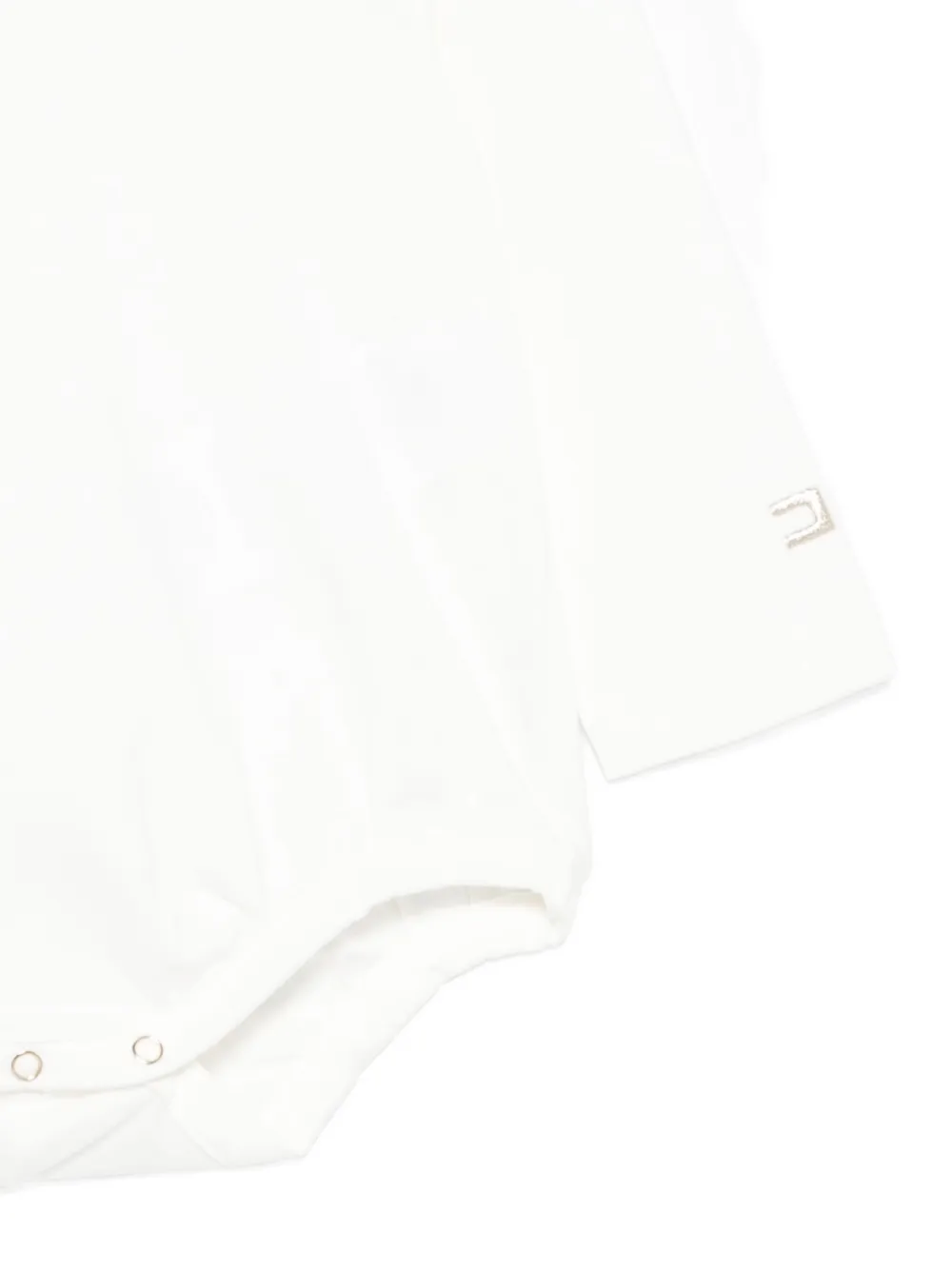 Elisabetta Franchi La Mia Bambina Long-sleeve Button Bodysuit In White