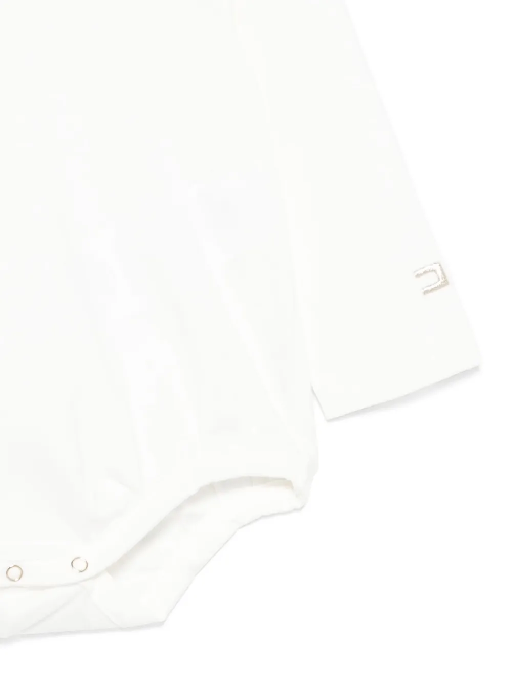 Elisabetta Franchi La Mia Bambina Romper met lange mouwen en knoop Wit