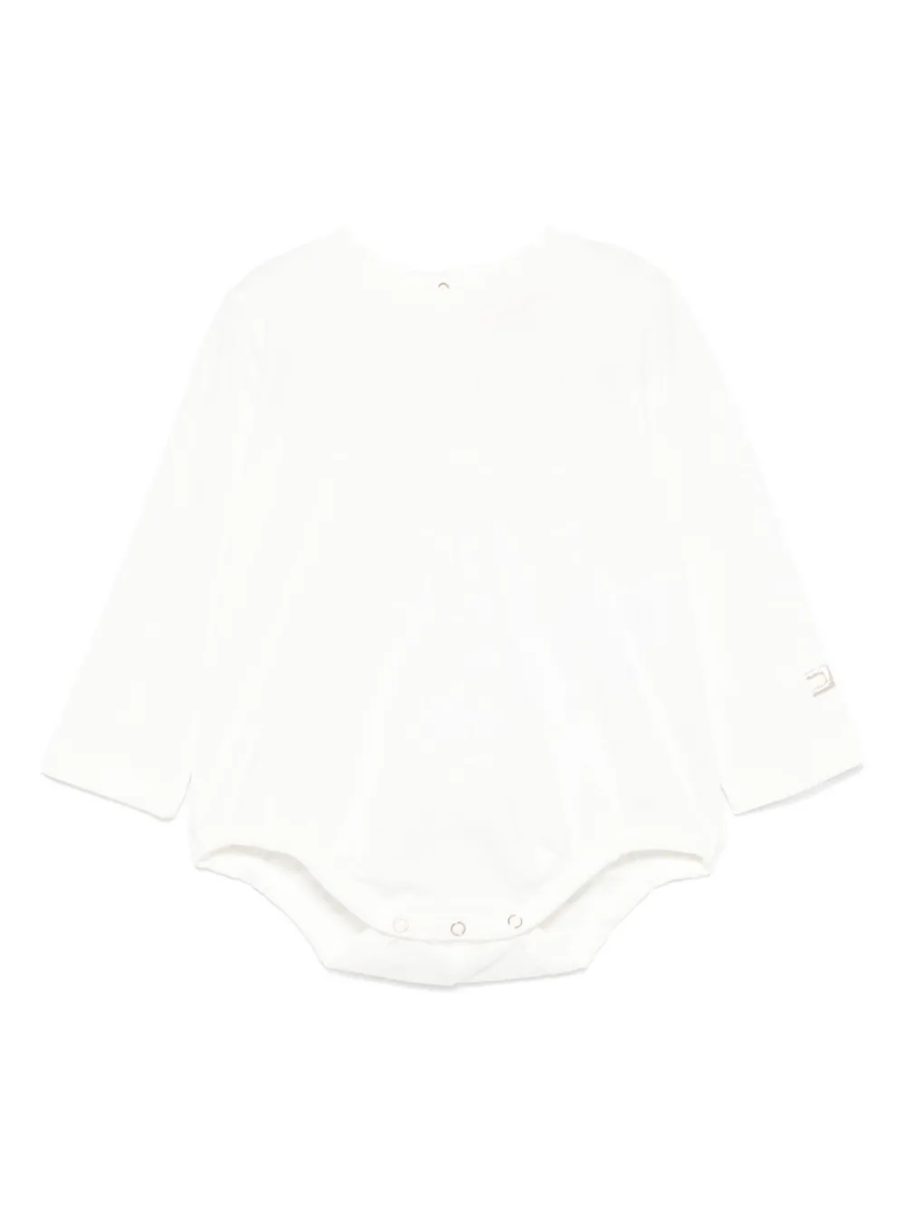 Elisabetta Franchi La Mia Bambina Romper met lange mouwen en knoop Wit
