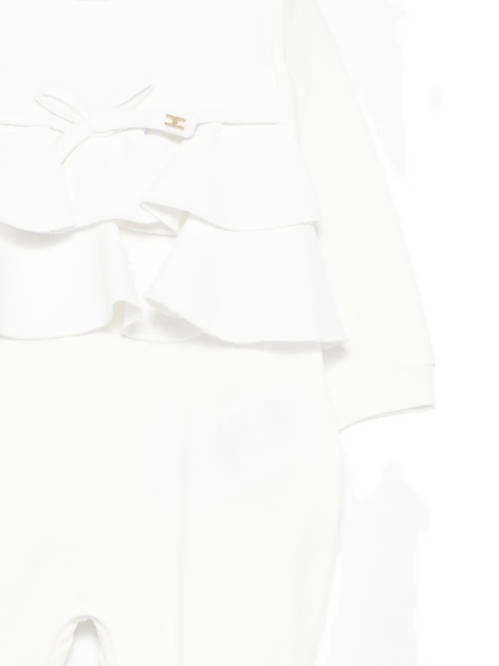 Elisabetta Franchi La Mia Bambina Ruffled-layered Babygrow In White
