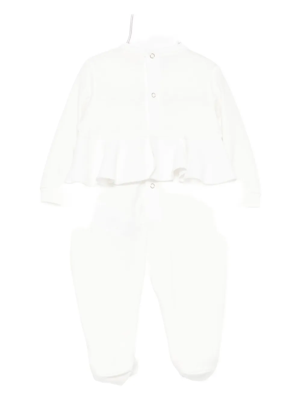 Elisabetta Franchi La Mia Bambina Ruffled-layered Babygrow In White