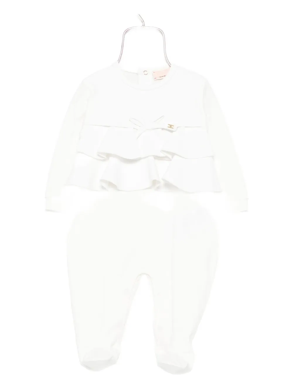 Elisabetta Franchi La Mia Bambina Ruffled-layered Babygrow In White