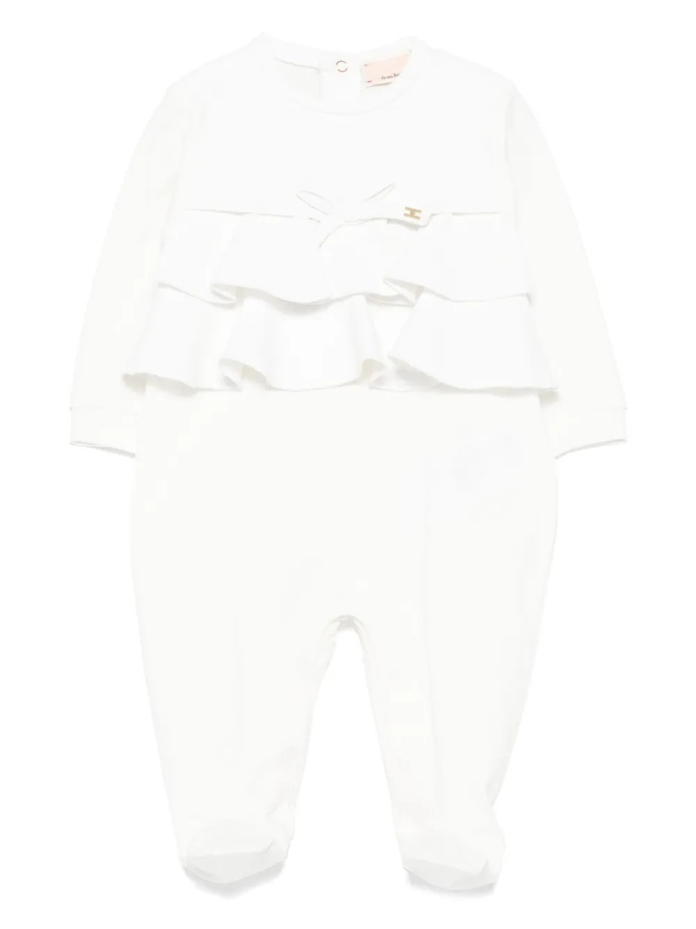 Elisabetta Franchi La Mia Bambina Gelaagde romper met ruches Wit