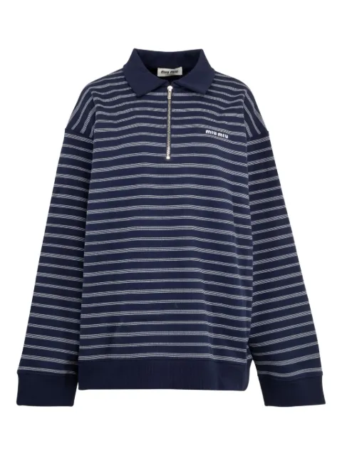 Miu Miu striped polo-neck sweatshirt