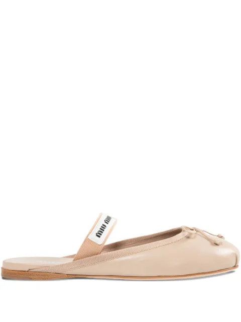 Miu Miu bow-detail elastic-strap ballet flats