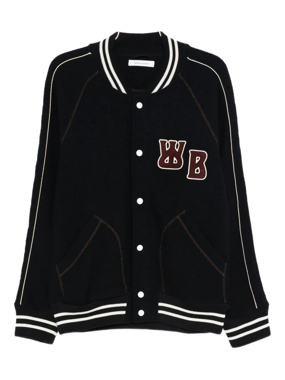 Wales Bonner Patch-detailing Embroidered Coat In Black