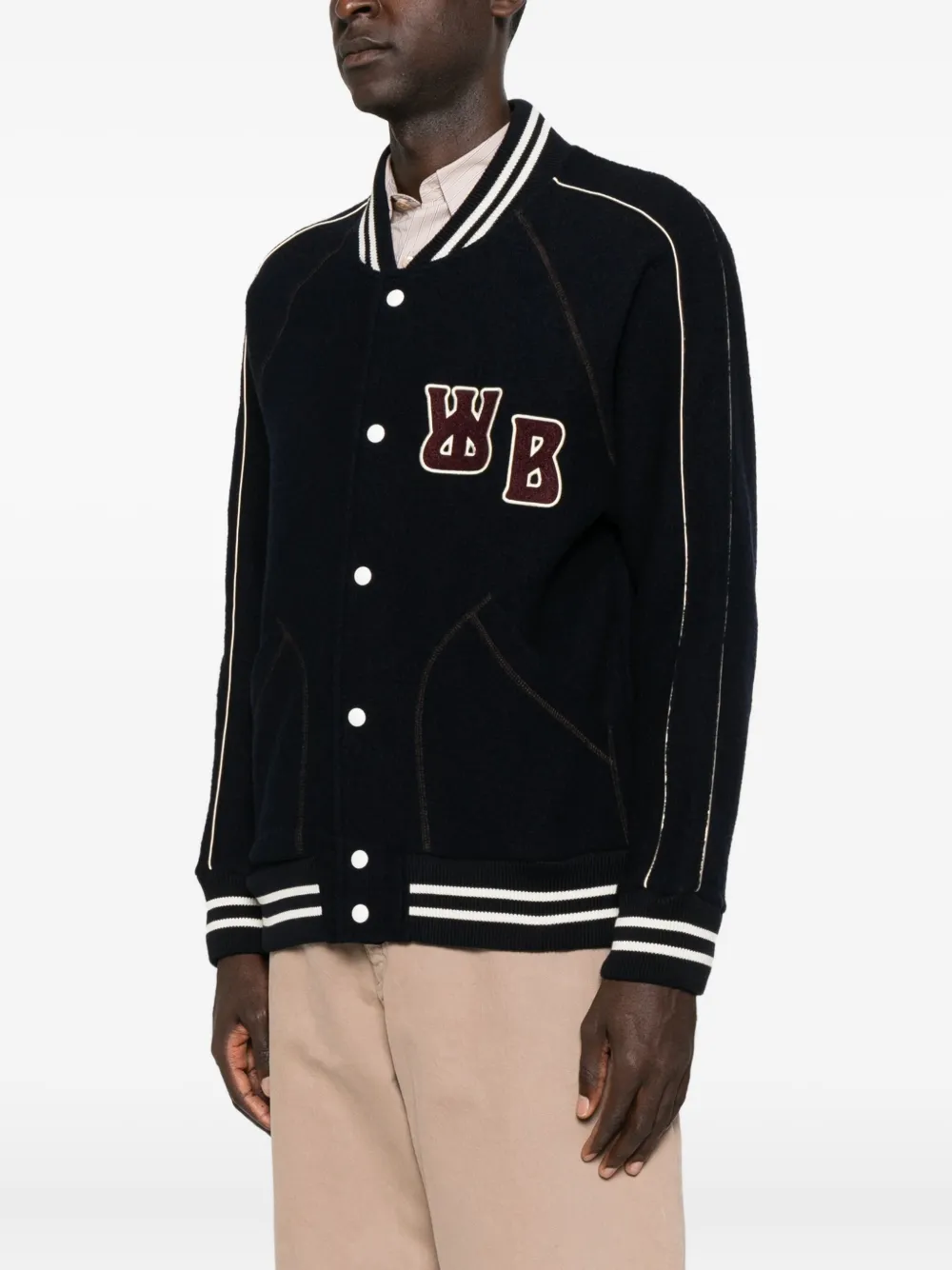 Wales Bonner Patch-detailing Embroidered Coat In Black