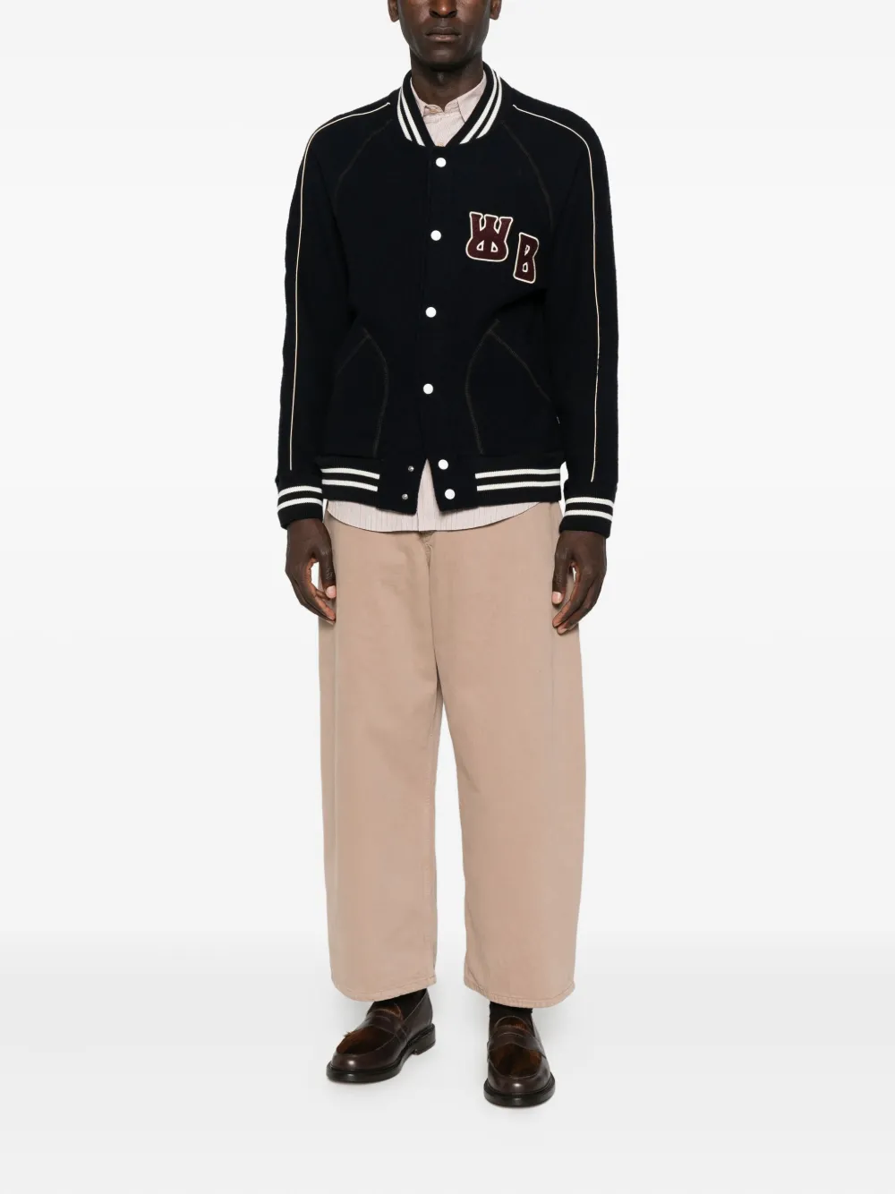 Wales Bonner Patch-detailing Embroidered Coat In Black