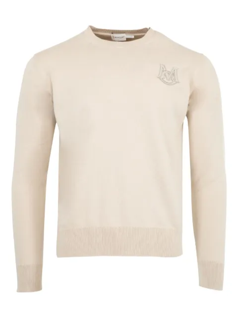 Moncler logo-patch crew-neck sweater