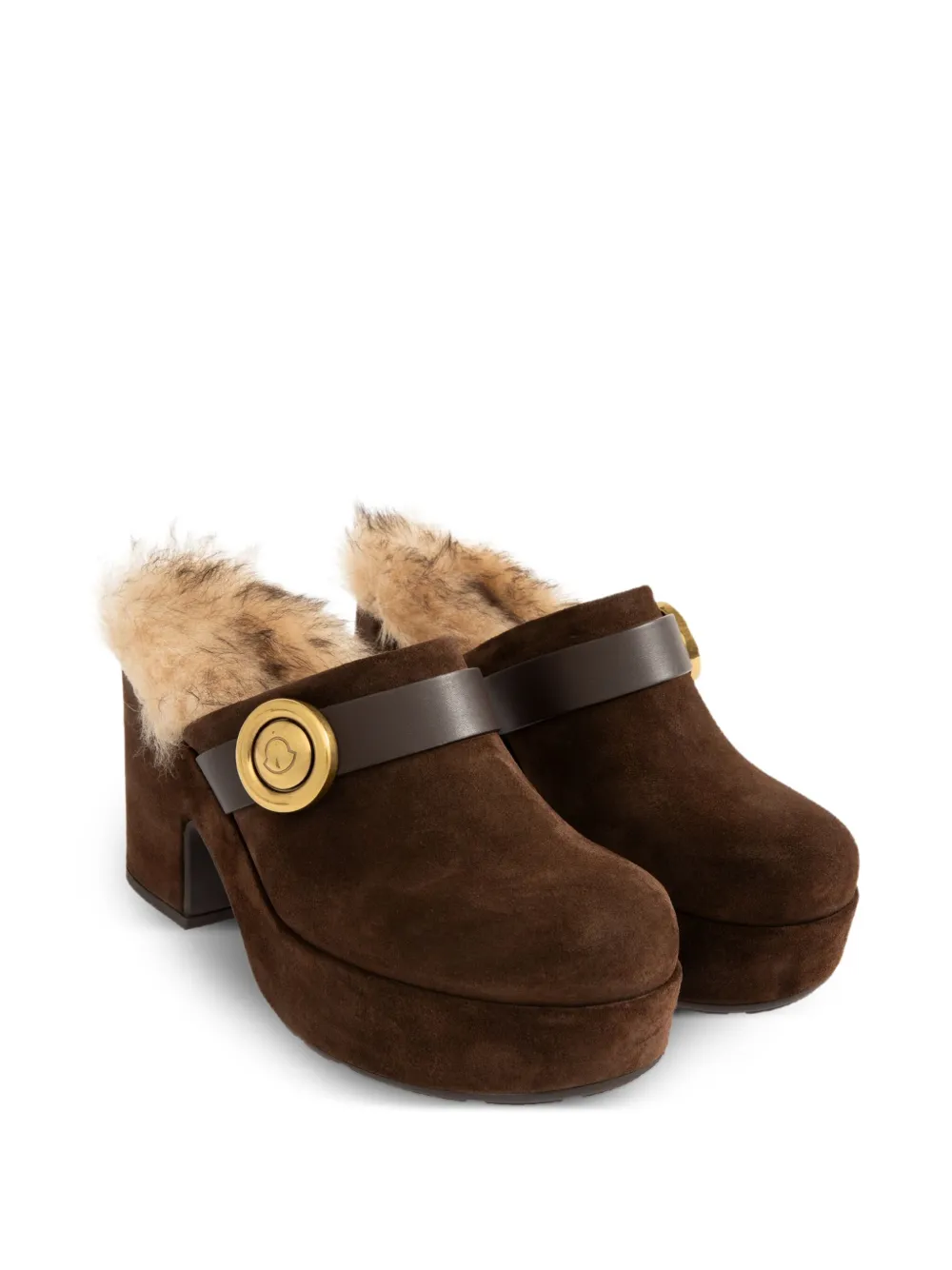 Moncler 90mm Amalia faux fur-trim mules | Heeled Mules | Image 2