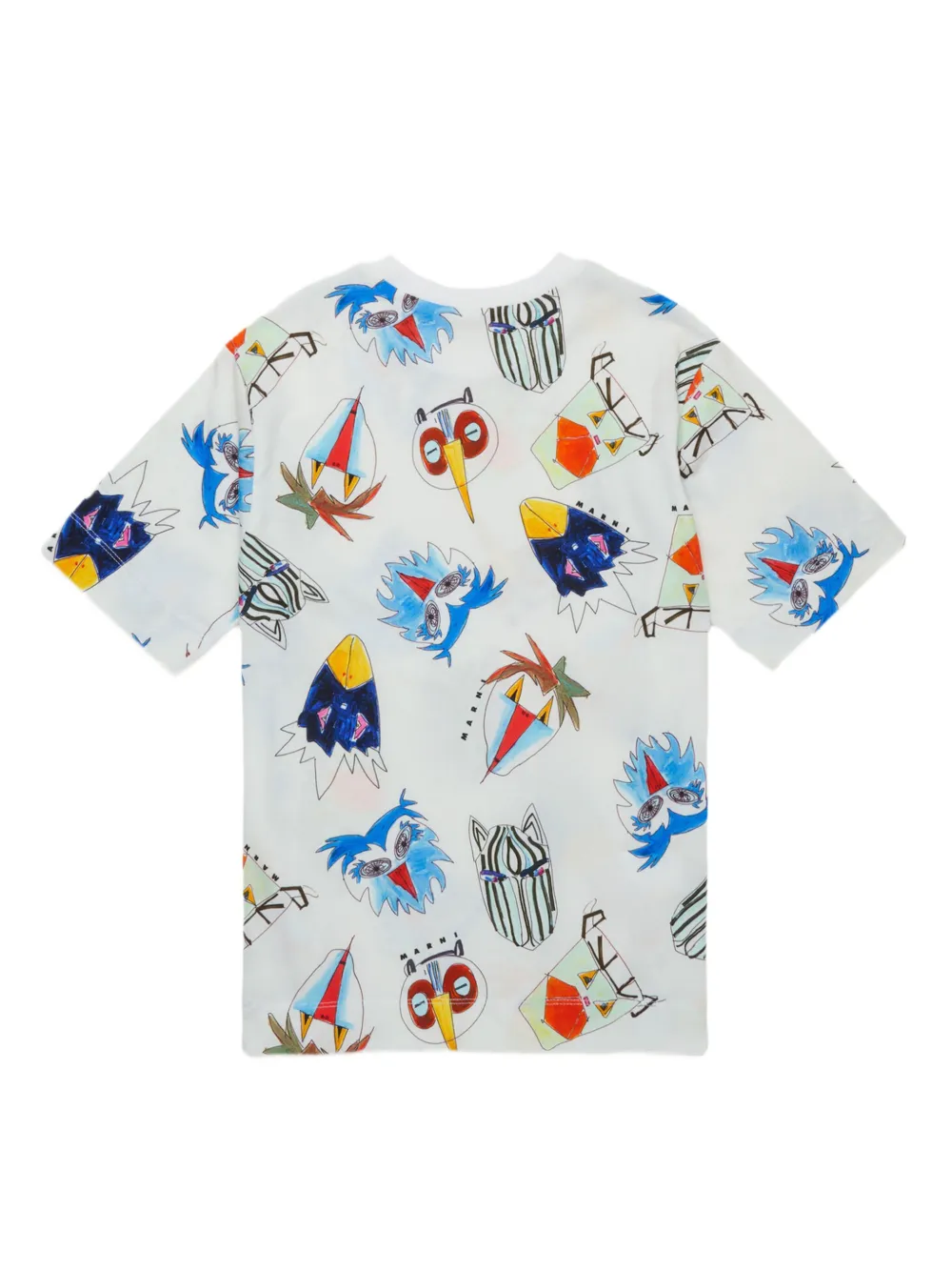 Marni Kids T-shirt met print en ronde hals Wit