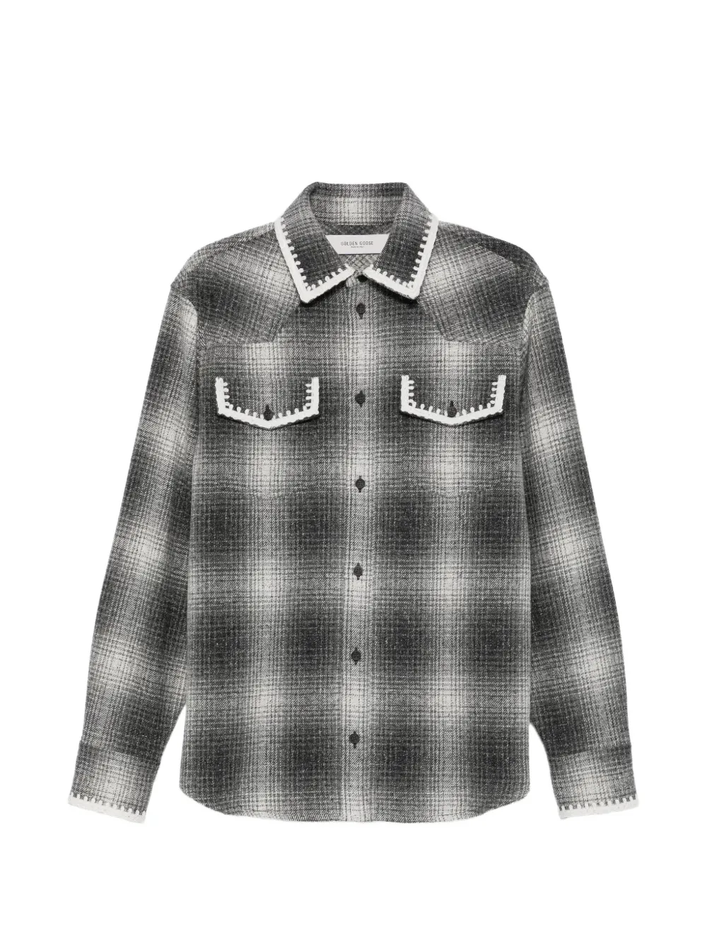 Golden Goose Journey check embroidered shirt - Grigio