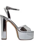 Casadei 130mm Patty platform ankle-strap sandals - Silver