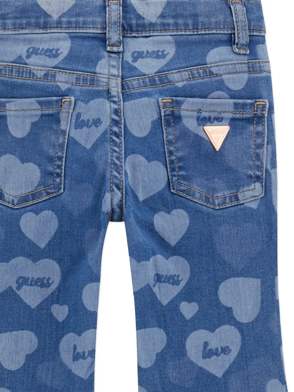 guess kids Flared jeans met hartprint Blauw