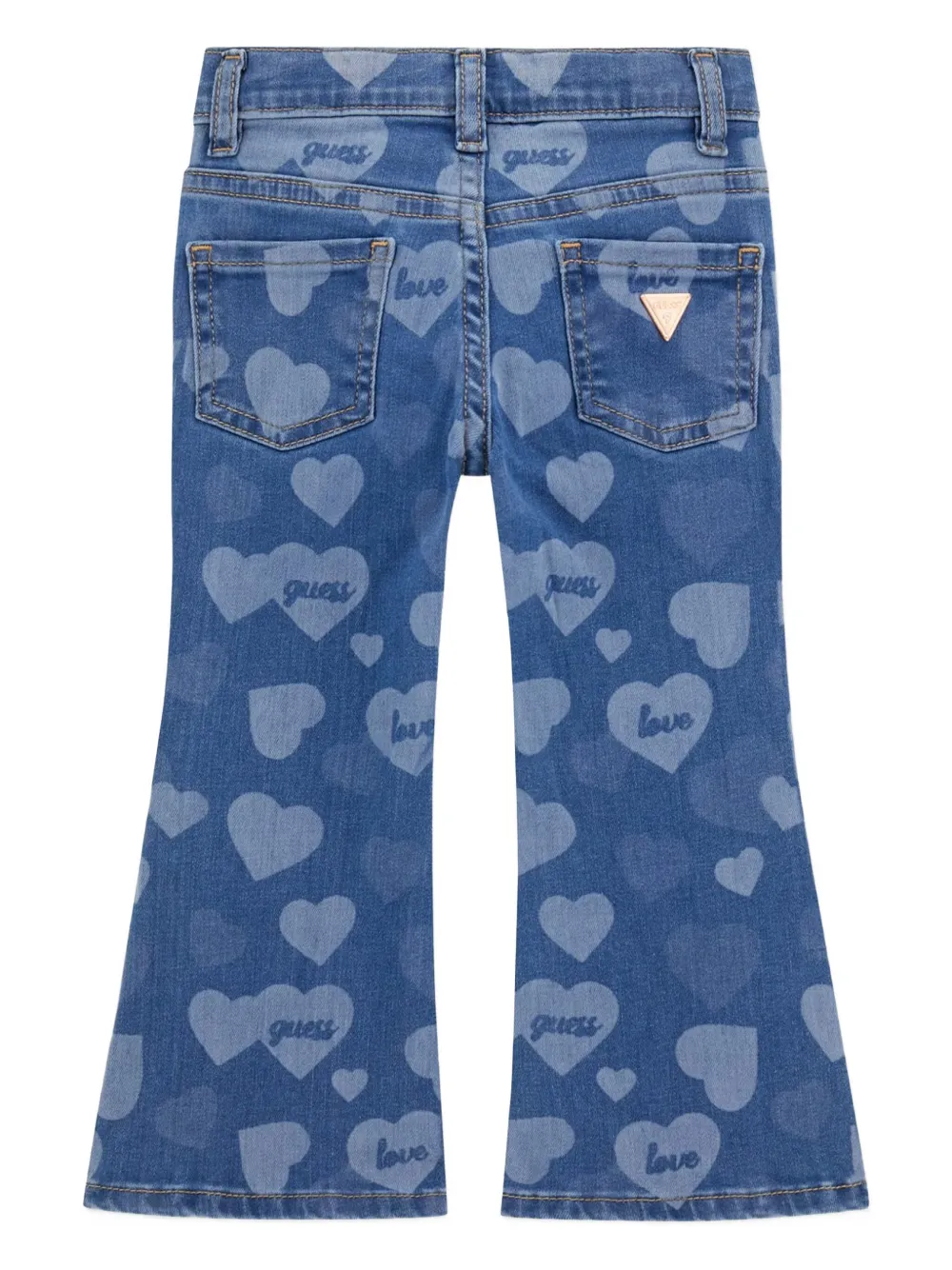 guess kids Flared jeans met hartprint Blauw
