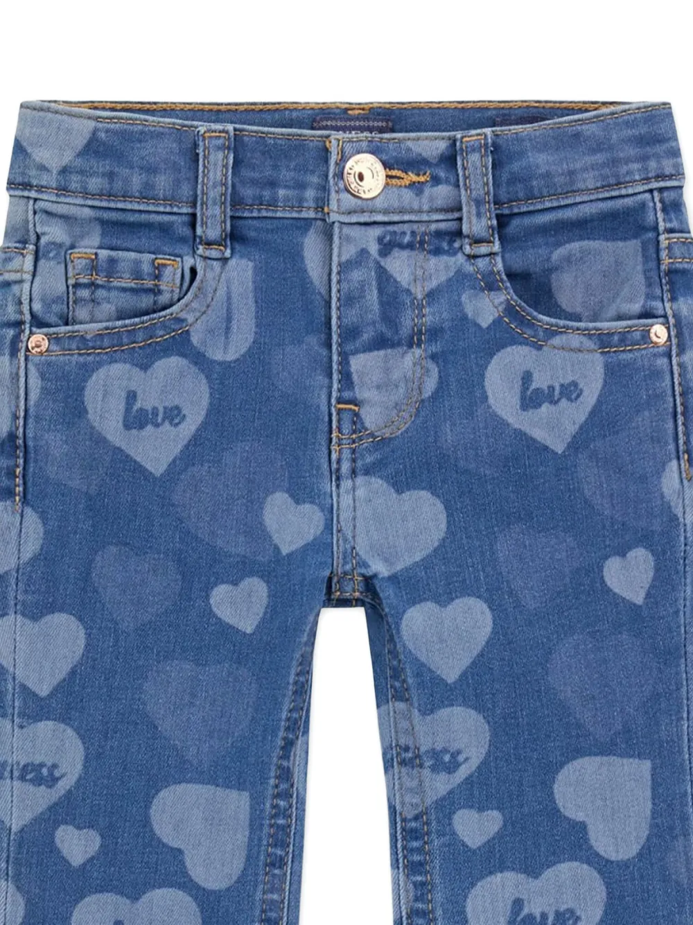 guess kids Flared jeans met hartprint Blauw