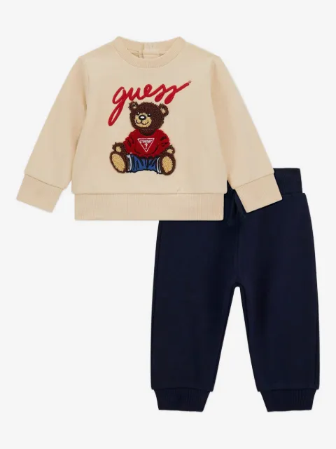 guess kids embroidered-logo tracksuit