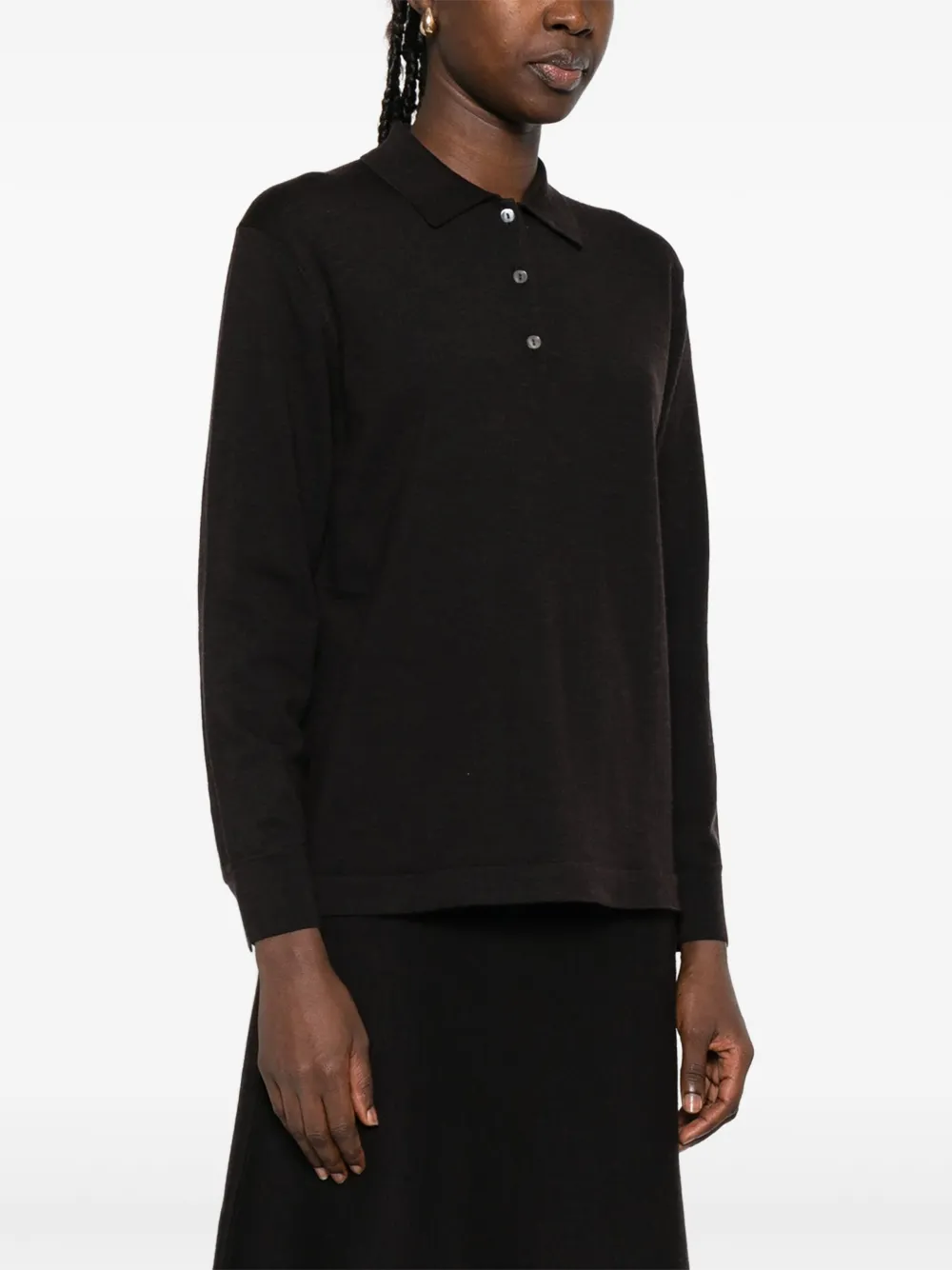  P.a.r.o.s.h. Long-sleeve Polo Top - Brown 