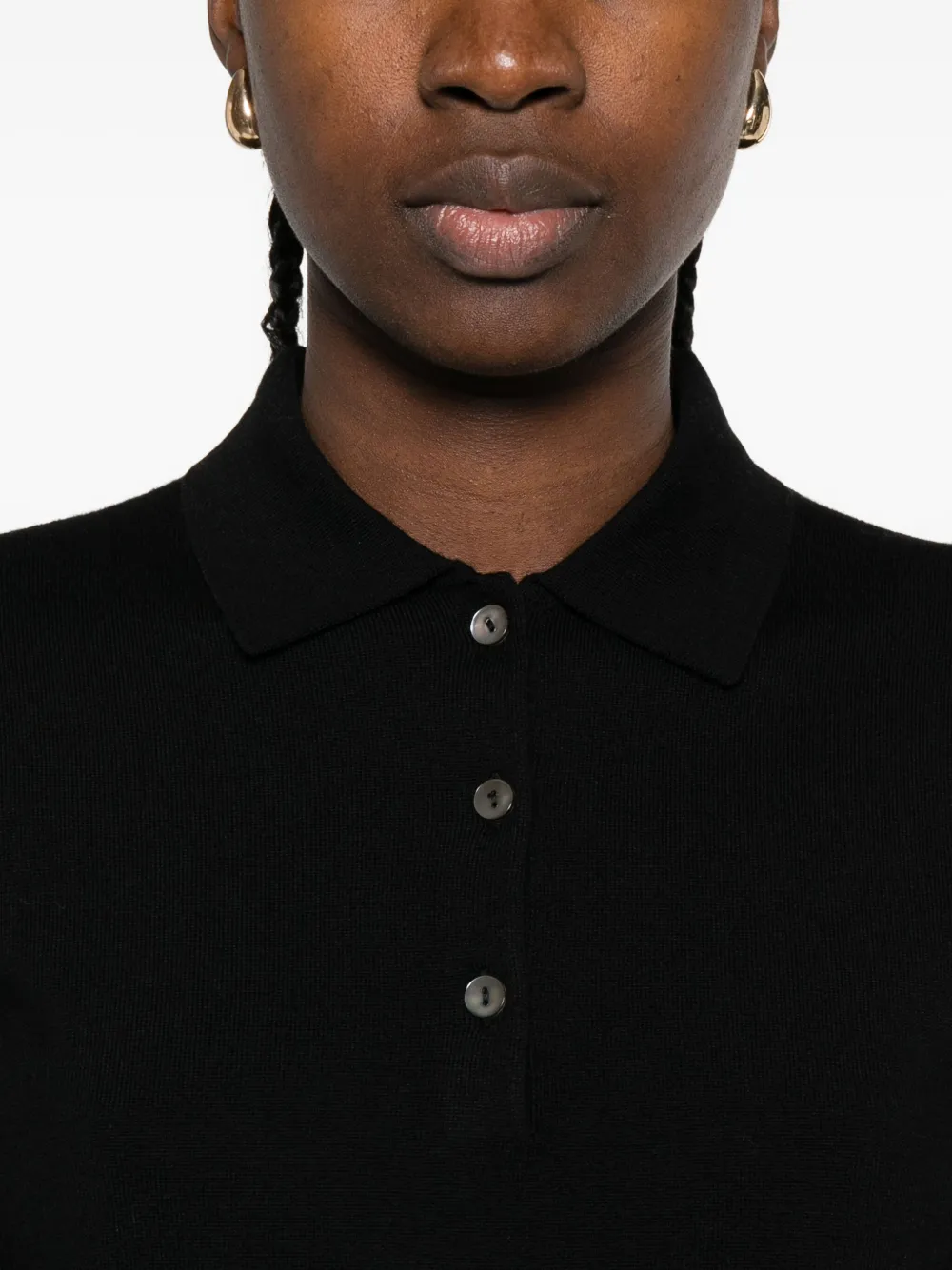 P.A.R.O.S.H. Polotop met pofmouwen Zwart