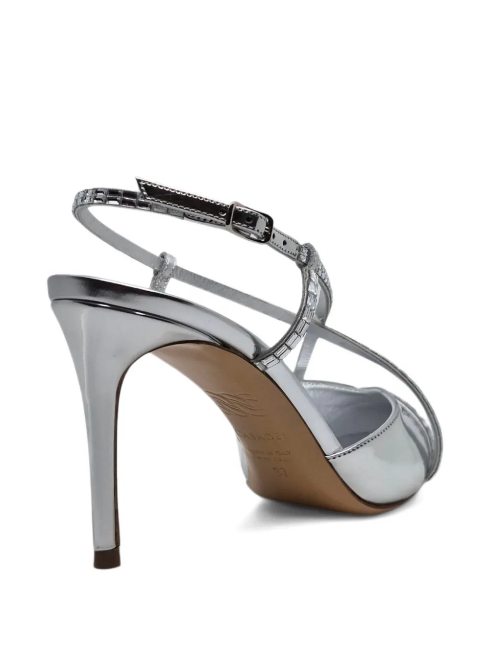 Casadei crystal-embellished slingback pumps Silver