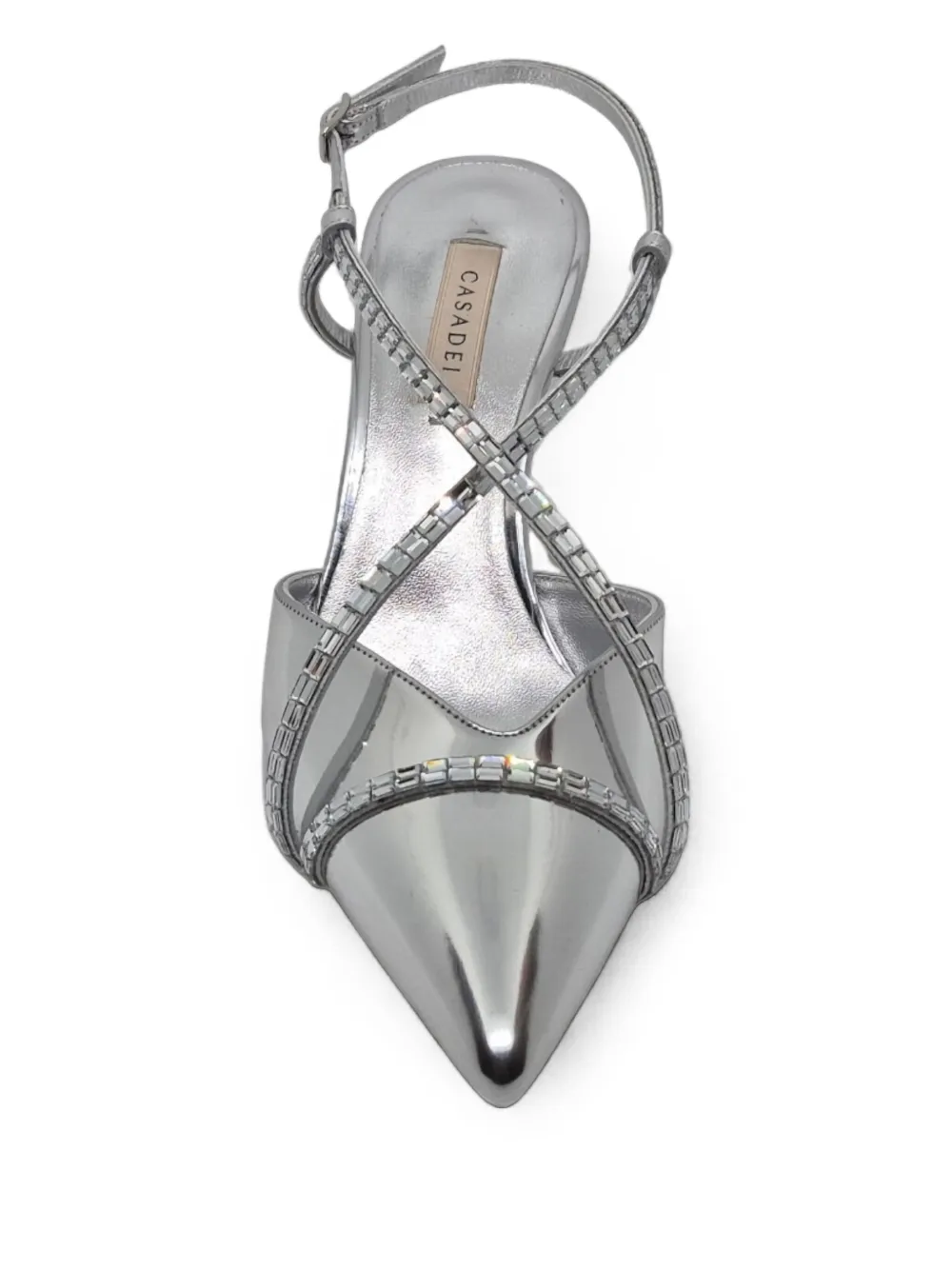 Casadei crystal-embellished slingback pumps Silver