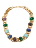 MALIPARMI chain-link gemstone necklace - Gold