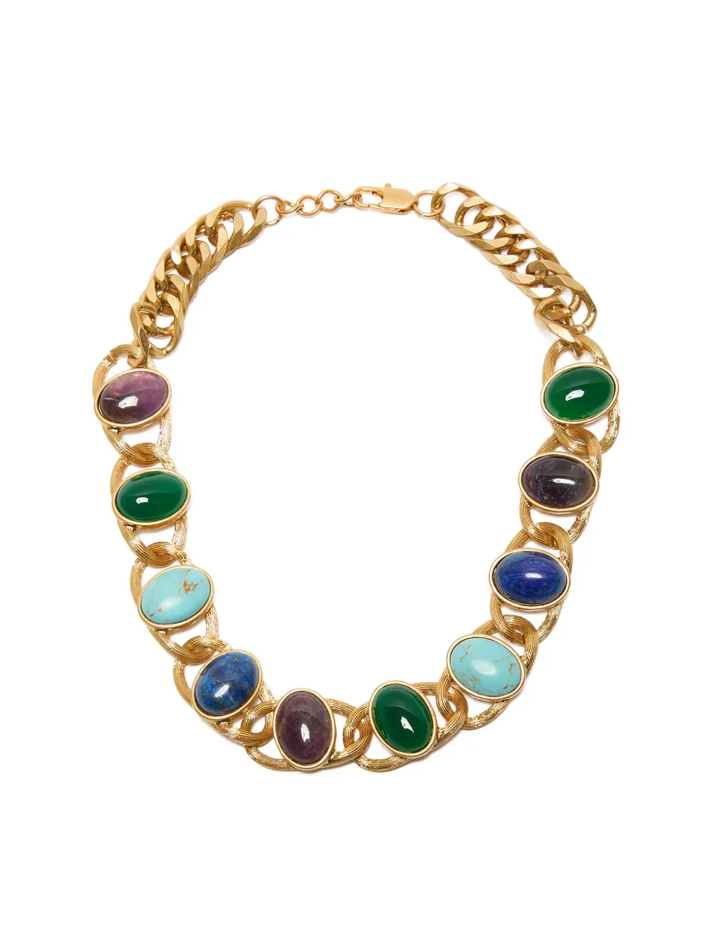 MALIPARMI chain-link gemstone necklace - Goud