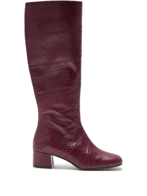 MALIPARMI snakeskin block-heel boots