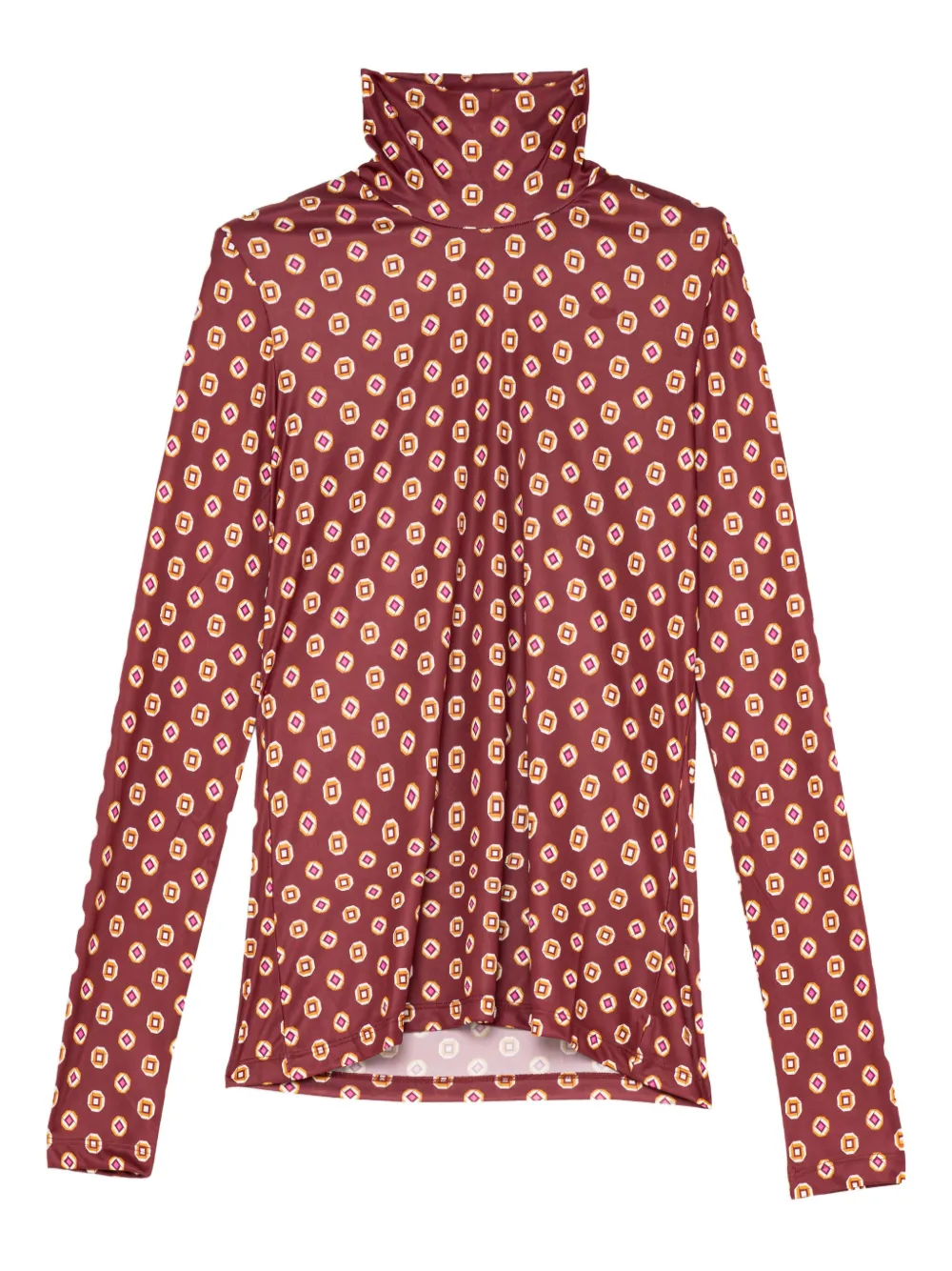 MALIPARMI geometric-print turtleneck top - レッド MALIPARMI geometric-print turtleneck top - レッド